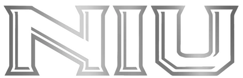 Northern Illinois Huskies SILVER CHROME MIRROR NIU Logo Premium DieCut Vinyl Decal PICK SIZE