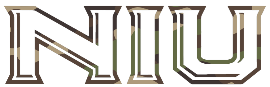 Northern Illinois Huskies WOODLAND CAMO CAMOUFLAGE NIU Logo Premium DieCut Vinyl Decal PICK SIZE