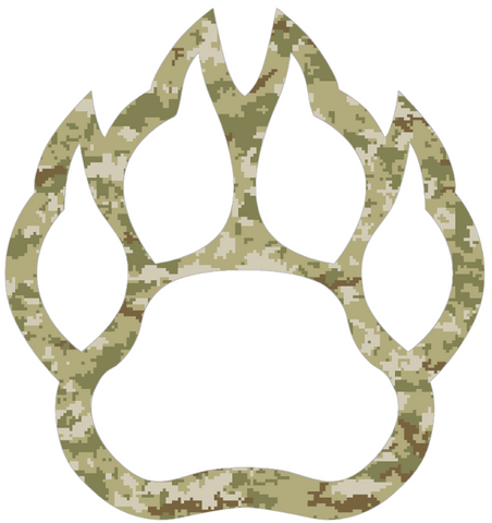 Northern Illinois Huskies Paw Print Logo Salute to Service Camouflage Camo Vinyl Decal PICK SIZE