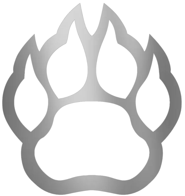 Northern Illinois Huskies SILVER CHROME MIRROR Paw Print Logo Premium DieCut Vinyl Decal PICK SIZE