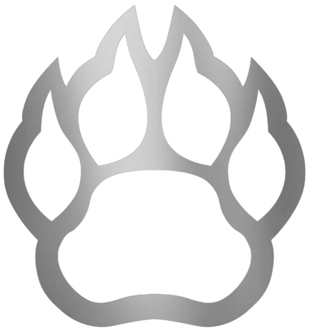 Northern Illinois Huskies SILVER CHROME MIRROR Paw Print Logo Premium DieCut Vinyl Decal PICK SIZE