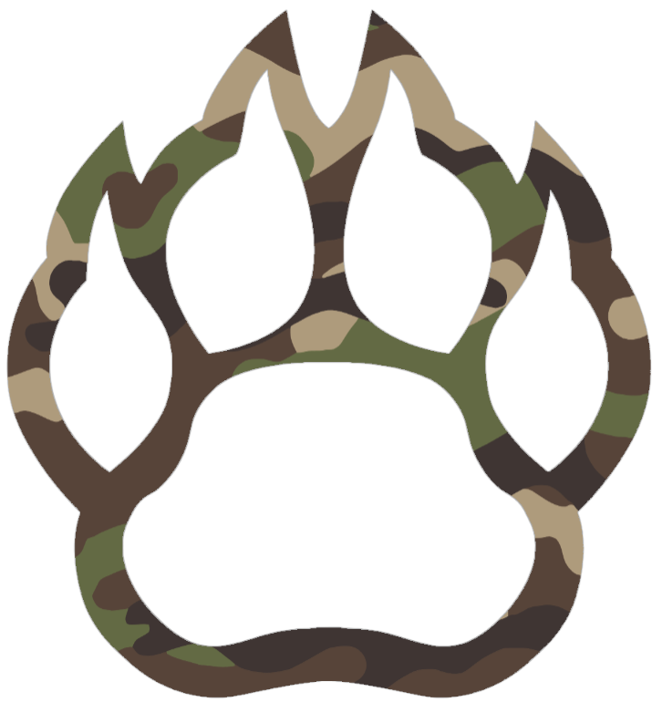 Northern Illinois Huskies WOODLAND CAMO CAMOUFLAGE Paw Print Logo Premium DieCut Vinyl Decal PICK SIZE