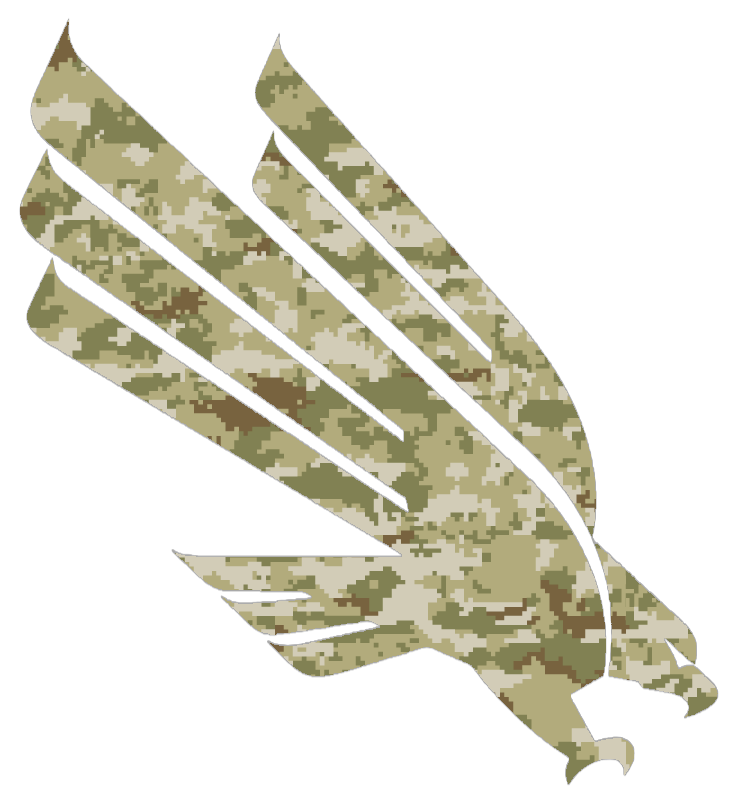 North Texas Mean Green Team Logo Salute to Service Camouflage Camo Vinyl Decal PICK SIZE