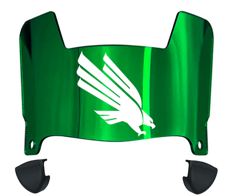 North Texas Mean Green Mini Football Helmet Visor Shield w/ Clips - PICK VISOR & LOGO COLOR - SportsJewelryProShop
