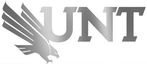 North Texas Mean Green SILVER CHROME MIRROR UNT Logo Premium DieCut Vinyl Decal PICK SIZE