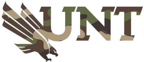 North Texas Mean Green Woodland Camo Camouflage UNT Logo Premium DieCut Vinyl Decal PICK SIZE