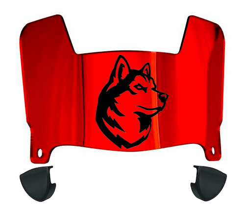 Northeastern Huskies Mini Football Helmet Visor Shield w/ Clips - PICK VISOR & LOGO COLOR
