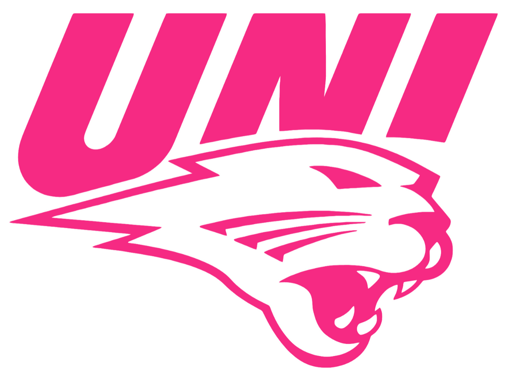 Northern Iowa Panthers HOT PINK Team Logo Premium DieCut Vinyl Decal PICK SIZE