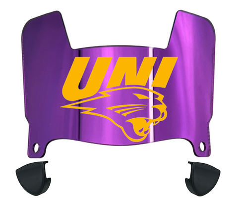 Northern Iowa Panthers Mini Football Helmet Visor Shield w/ Clips - PICK VISOR & LOGO COLOR