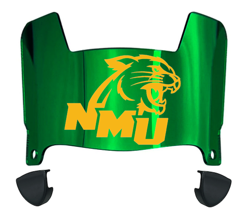 Northern Michigan Wildcats Mini Football Helmet Visor Shield w/ Clips - PICK VISOR & LOGO COLOR