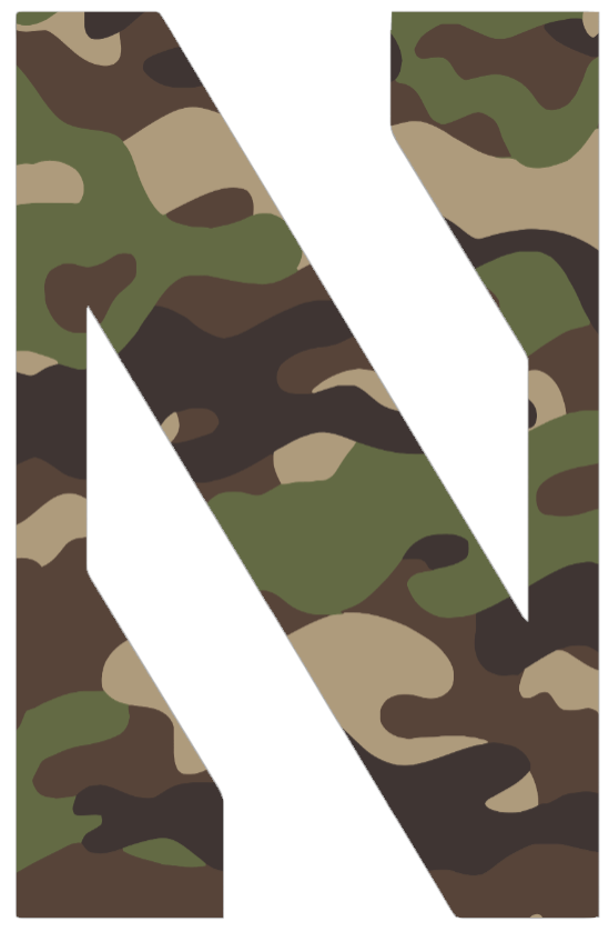 Northwestern Wildcats Woodland Camo Camouflage Team Logo Premium DieCut Vinyl Decal PICK SIZE