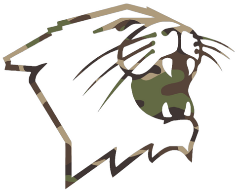 Northwestern Wildcats Woodland Camo Camouflage Mascot Logo Premium DieCut Vinyl Decal PICK SIZE
