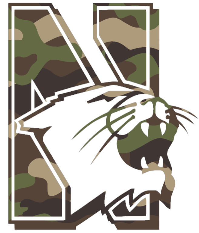 Northwestern Wildcats Woodland Camo Camouflage Retro Throwback Logo Premium DieCut Vinyl Decal PICK SIZE