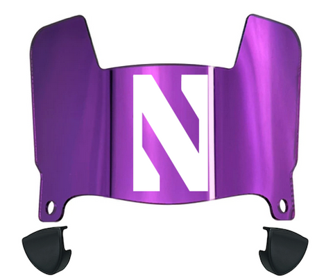 Northwestern Wildcats Mini Football Helmet Visor Shield w/ Clips - PICK VISOR & LOGO COLOR
