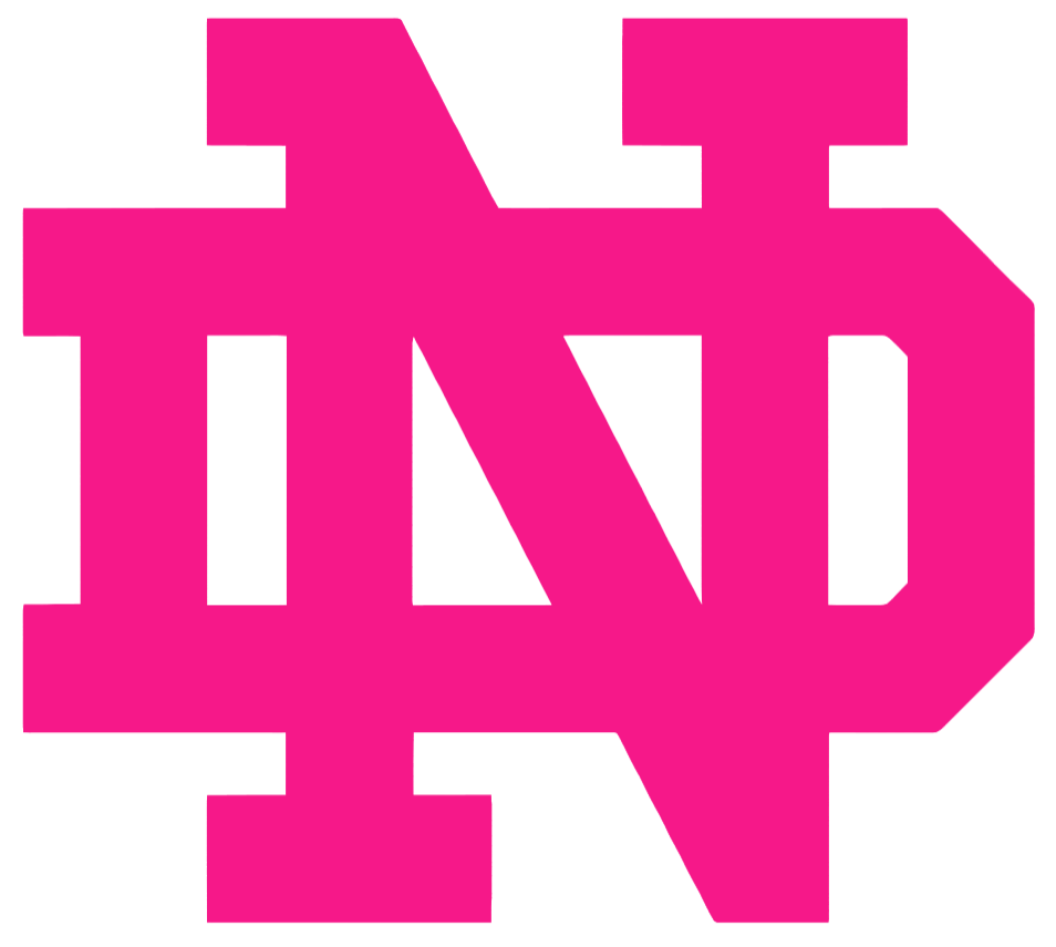 Notre Dame Fighting Irish Hot Pink Team Logo Premium DieCut Vinyl Decal PICK SIZE