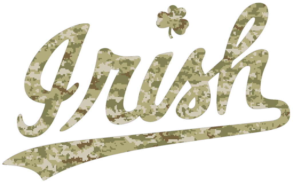Notre Dame Fighting Irish Script Logo Salute to Service Camouflage Camo Vinyl Decal PICK SIZE