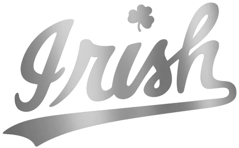 Notre Dame Fighting Irish SILVER CHROME MIRROR Script Logo Premium DieCut Vinyl Decal PICK SIZE