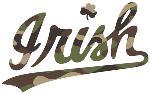 Notre Dame Fighting Irish Woodland Camo Camouflage Script Logo Premium DieCut Vinyl Decal PICK SIZE