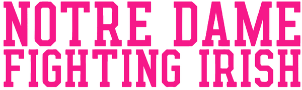 Notre Dame Fighting Irish Hot Pink Team Name Logo Premium DieCut Vinyl Decal PICK SIZE
