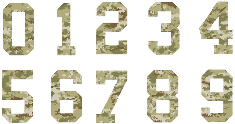 CAMOUFLAGE CAMO Custom Sports Jersey Style Number Vinyl Decal  - Pick Your Number & Size