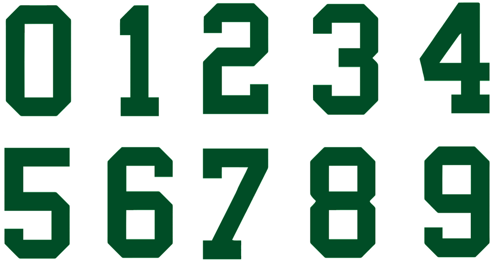 DARK GREEN Custom Sports Jersey Style Number Vinyl Decal  - Pick Your Number & Size