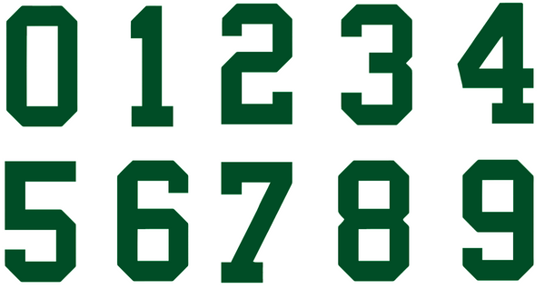 DARK GREEN Custom Sports Jersey Style Number Vinyl Decal  - Pick Your Number & Size