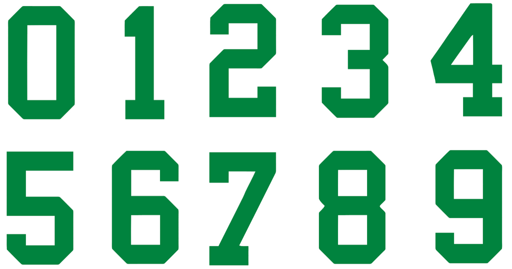 LIGHT GREEN Custom Sports Jersey Style Number Vinyl Decal  - Pick Your Number & Size
