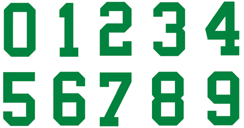 LIGHT GREEN Custom Sports Jersey Style Number Vinyl Decal  - Pick Your Number & Size