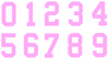 LIGHT PINK Custom Sports Jersey Style Number Vinyl Decal  - Pick Your Number & Size