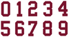 MAROON Custom Sports Jersey Style Number Vinyl Decal  - Pick Your Number & Size