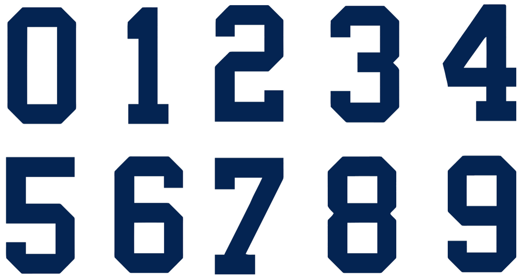 NAVY BLUE Custom Sports Jersey Style Number Vinyl Decal  - Pick Your Number & Size