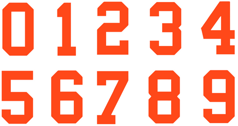 ORANGE Custom Sports Jersey Style Number Vinyl Decal  - Pick Your Number & Size