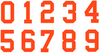 ORANGE Custom Sports Jersey Style Number Vinyl Decal  - Pick Your Number & Size