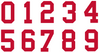 RED Custom Sports Jersey Style Number Vinyl Decal  - Pick Your Number & Size