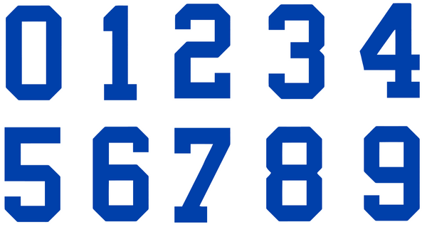 ROYAL BLUE Custom Sports Jersey Style Number Vinyl Decal  - Pick Your Number & Size