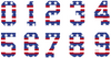 USA FLAG Custom Sports Jersey Style Number Vinyl Decal  - Pick Your Number & Size