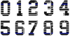 THIN BLUE LINE Custom Sports Jersey Style Number Vinyl Decal  - Pick Your Number & Size