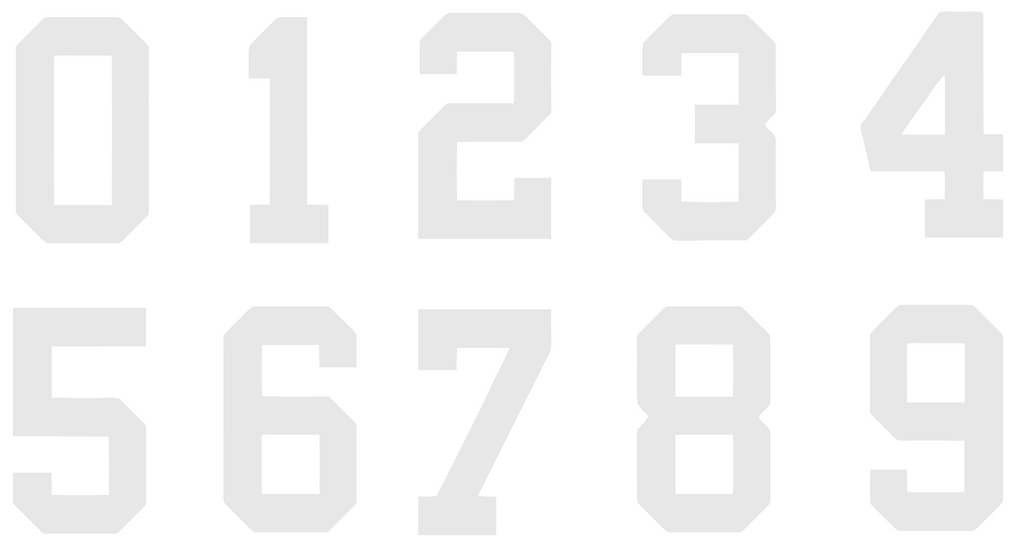 WHITE Custom Sports Jersey Style Number Vinyl Decal  - Pick Your Number & Size