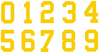 YELLOW Custom Sports Jersey Style Number Vinyl Decal  - Pick Your Number & Size