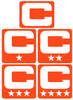 Captain Patch Jersey C Style ORANGE Football Helmet Decal - Perfect for Adult & Youth Full Size Football Helmets