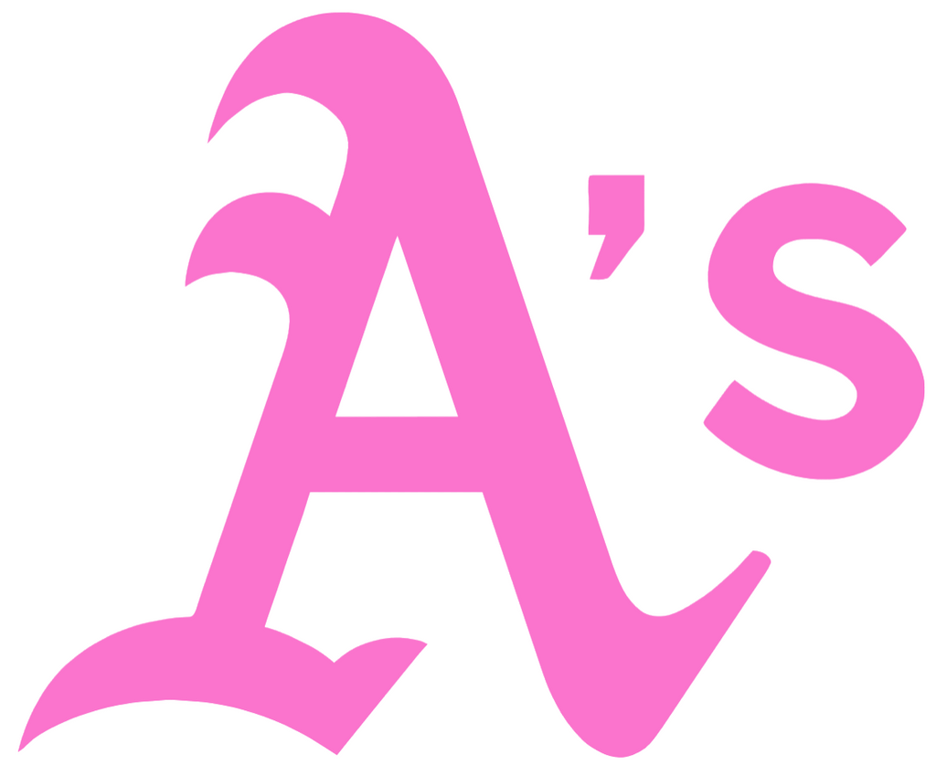 Oakland Athletics Pink Mothers Day Breast Cancer Awareness Team Logo Vinyl Decal PICK SIZE