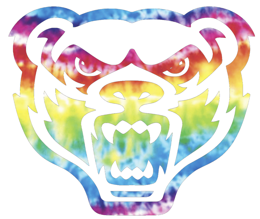 Oakland Golden Grizzlies Team Logo Crucial Catch Cancer Tie Dye Vinyl Decal PICK SIZE