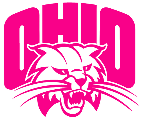 Ohio Bobcats HOT PINK Alternate Team Logo Premium DieCut Vinyl Decal PICK SIZE