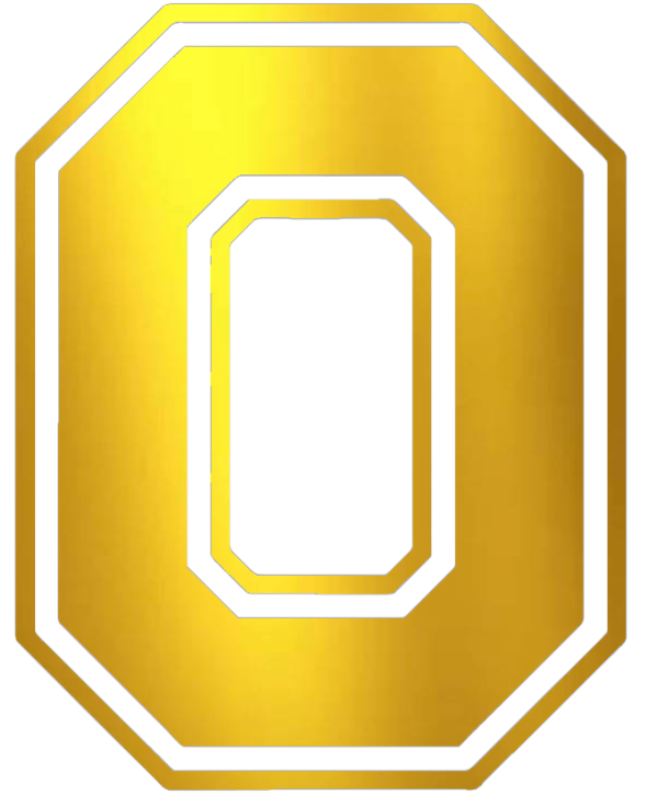 Ohio State Buckeyes GOLD CHROME MIRROR Alternate Logo Premium DieCut Vinyl Decal PICK SIZE