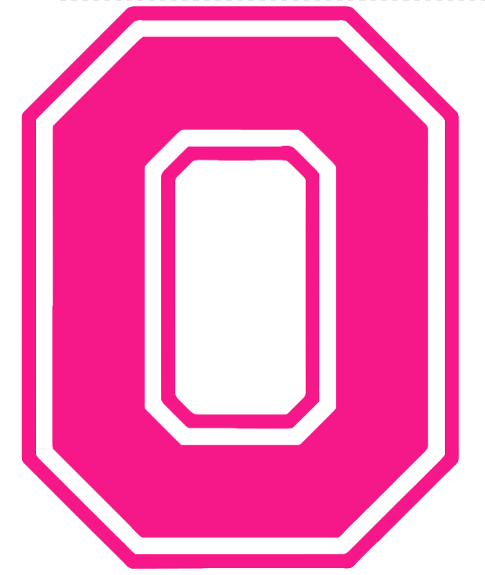 Ohio State Buckeyes HOT PINK Alternate Logo Premium DieCut Vinyl Decal PICK SIZE