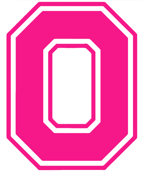 Ohio State Buckeyes HOT PINK Alternate Logo Premium DieCut Vinyl Decal PICK SIZE