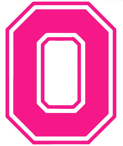 Ohio State Buckeyes HOT PINK Alternate Logo Premium DieCut Vinyl Decal PICK SIZE