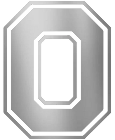 Ohio State Buckeyes SILVER CHROME MIRROR Alternate Logo Premium DieCut Vinyl Decal PICK SIZE
