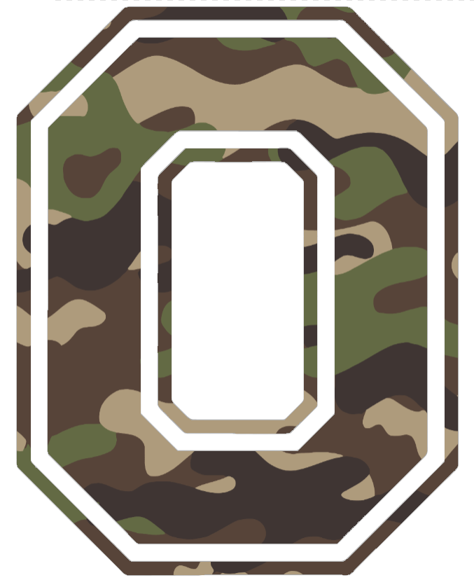 Ohio State Buckeyes Woodland Camo Camouflage Alternate Logo Premium DieCut Vinyl Decal PICK SIZE