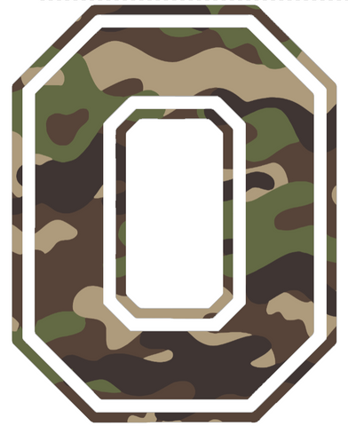 Ohio State Buckeyes Woodland Camo Camouflage Alternate Logo Premium DieCut Vinyl Decal PICK SIZE